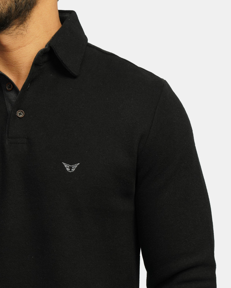 خرید و قیمت پولوشرت آستین بلند سلانیک مردانه مشکی 24386113