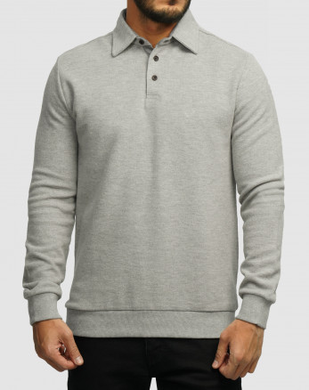 خرید و قیمت پولوشرت آستین بلند سلانیک مردانه طوسی 24386113