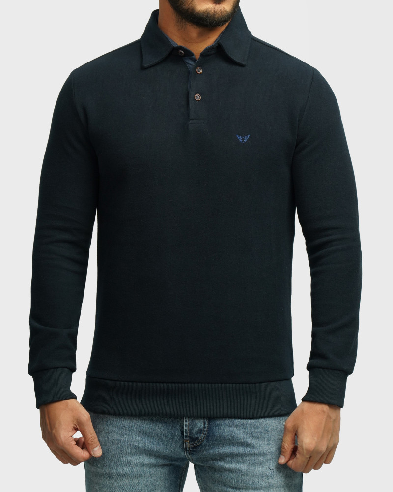 خرید و قیمت پولوشرت آستین بلند سلانیک مردانه سرمه ای 24386113