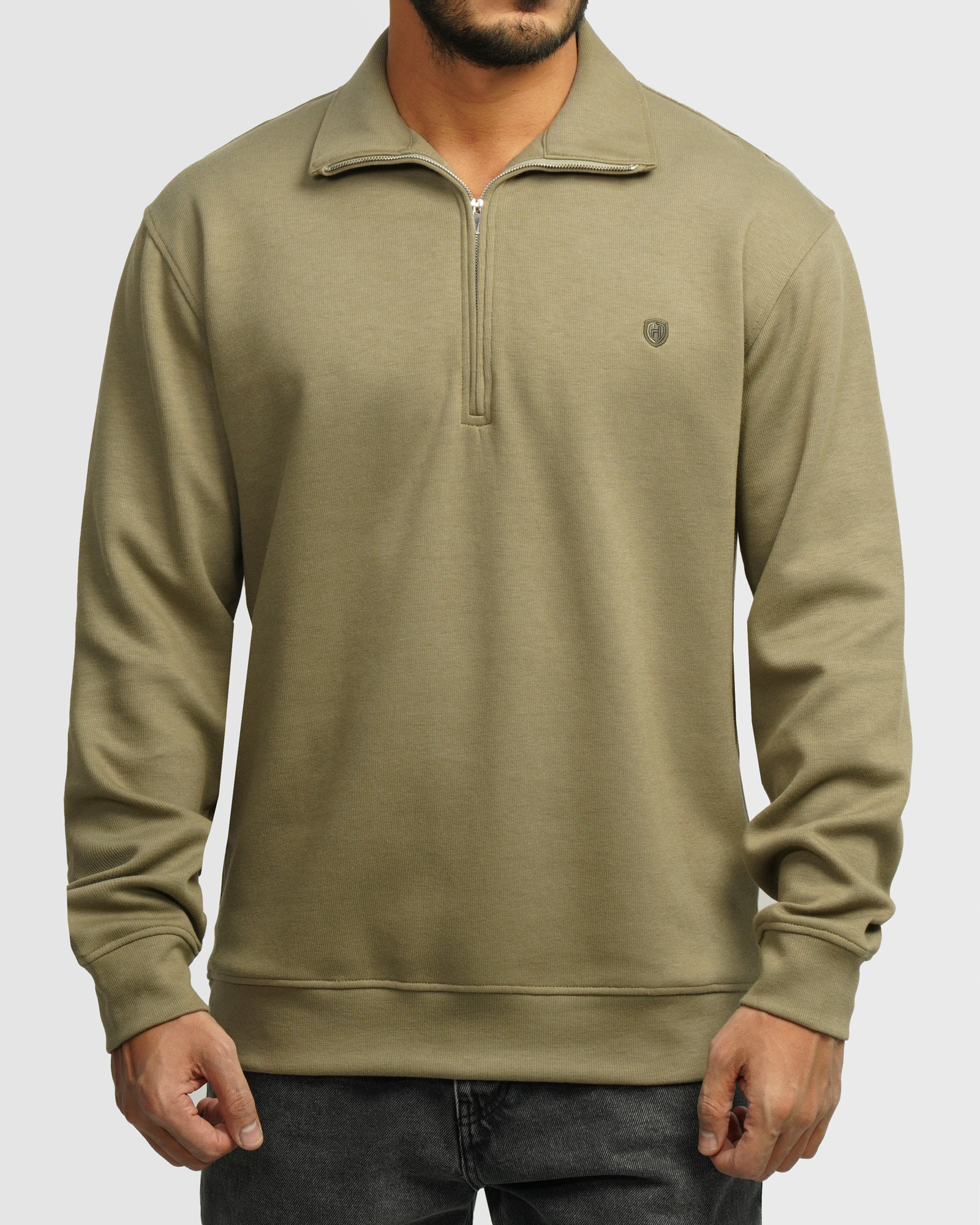 خرید و قیمت پلیور سلانیک نیم زیپ مردانه سبز زیتونی 24341128