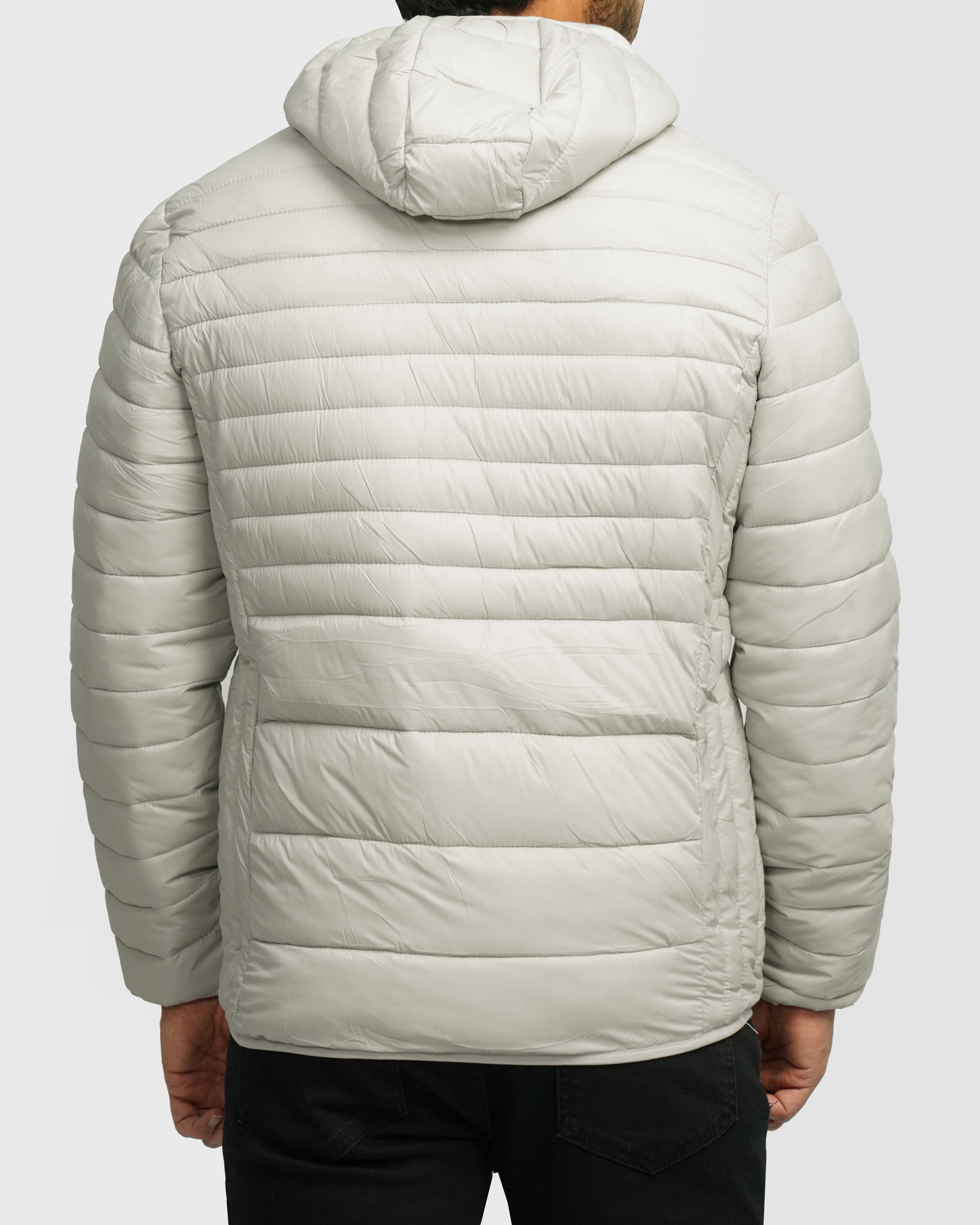 کاپشن مردانه کلاه دار طوسی روشن 24316383