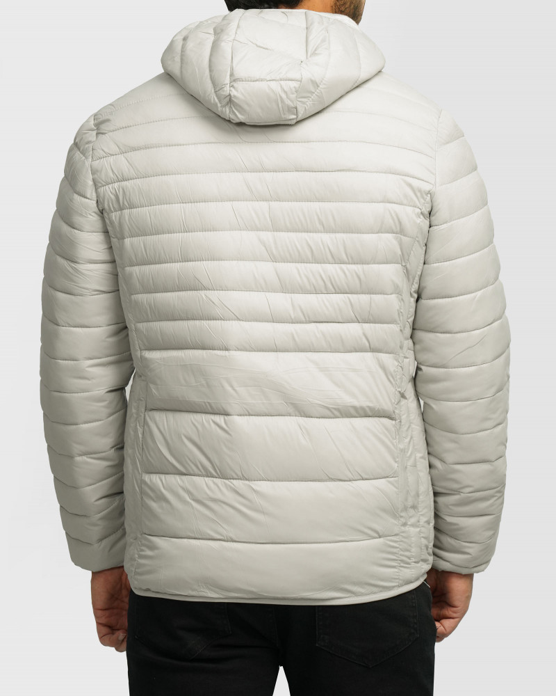 کاپشن مردانه کلاه دار طوسی روشن 24316383