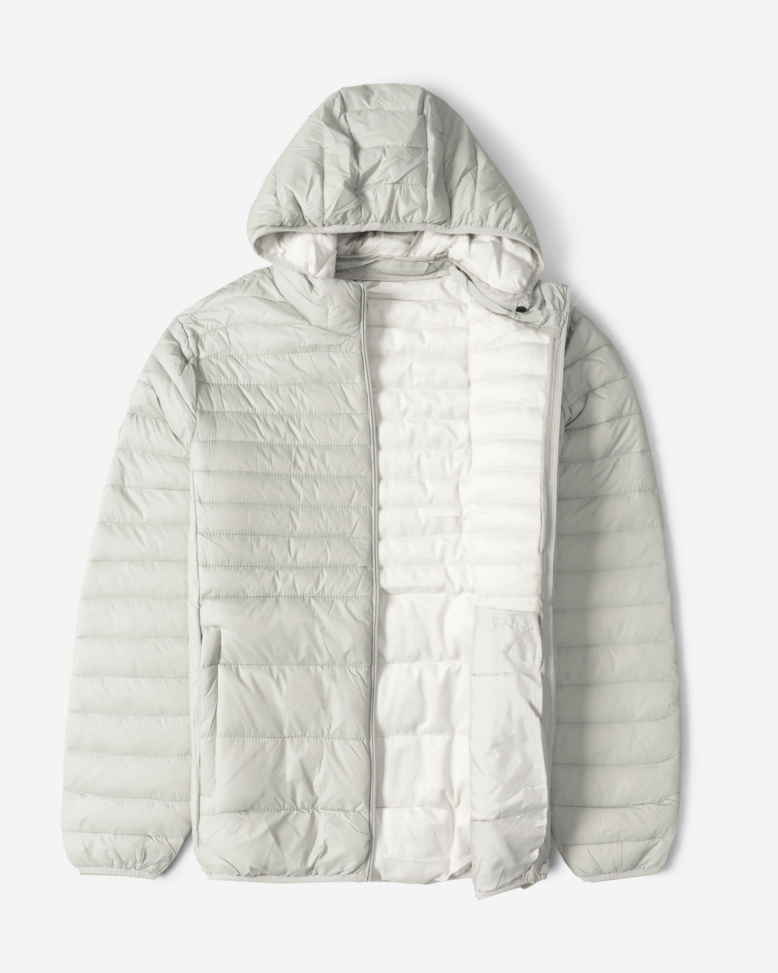 کاپشن مردانه کلاه دار طوسی روشن 24316383