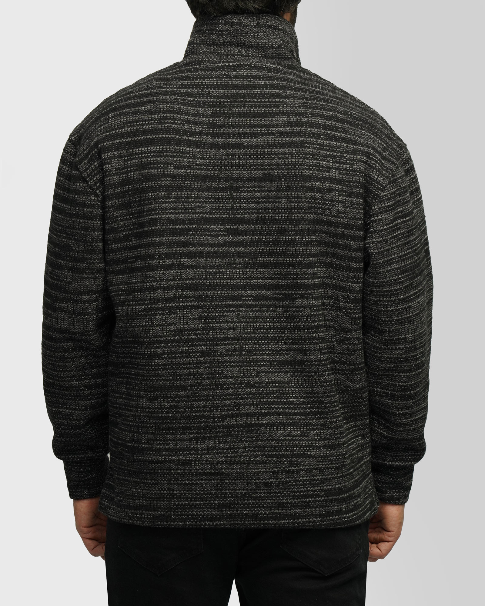 پلیور بافت نیم زیپ مردانه مشکی 24341136