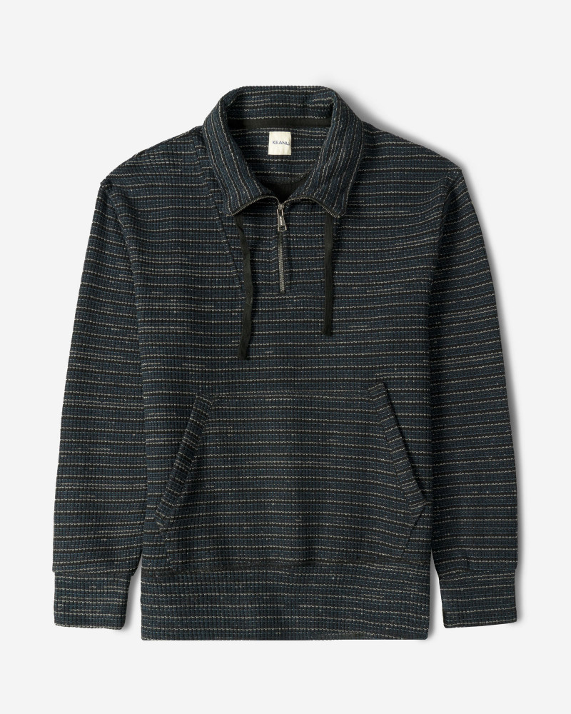 پلیور بافت نیم زیپ مردانه سرمه ای 24341136