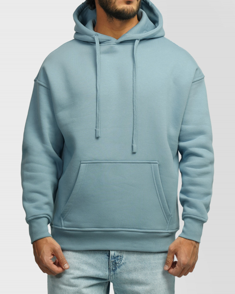 هودی کلاه دار ساده آبی 24371245