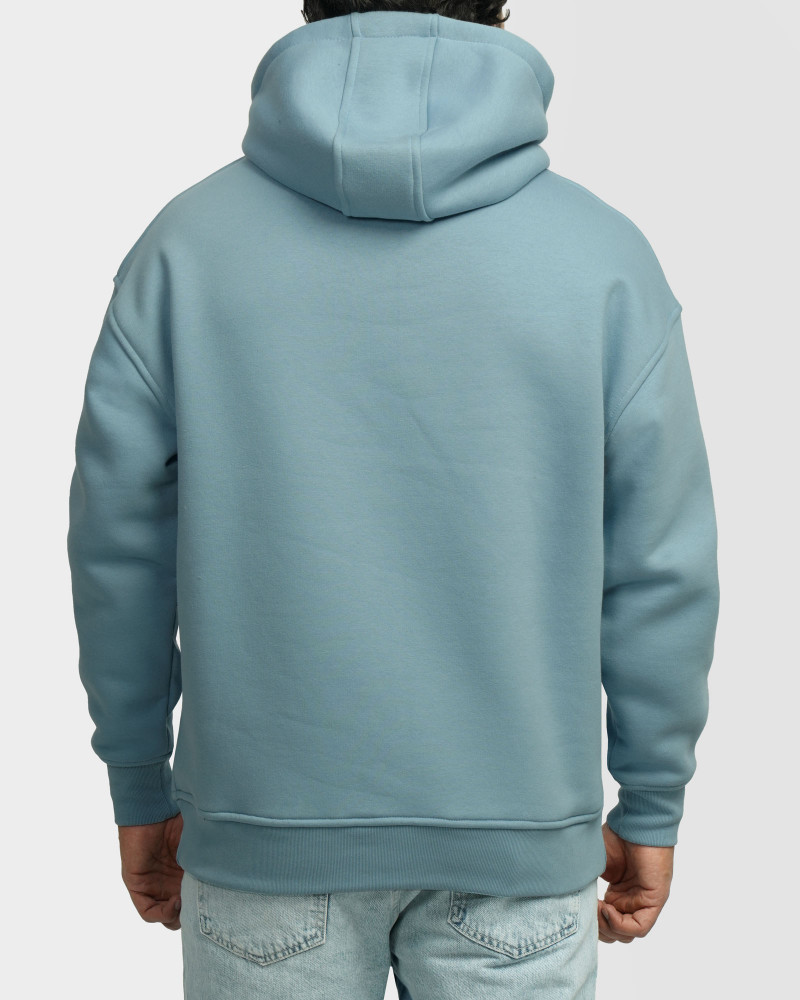 هودی کلاه دار ساده آبی 24371245