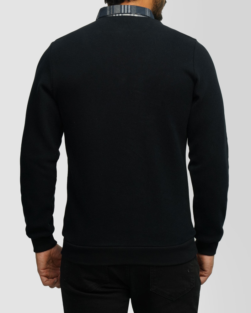 پلیور یقه پیراهنی مردانه سرمه ای 24388145