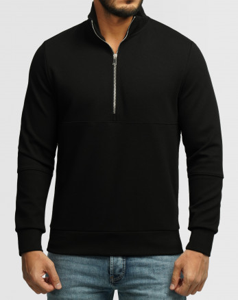 خرید و قیمت پلیور نیم زیپ مردانه مشکی 24341130