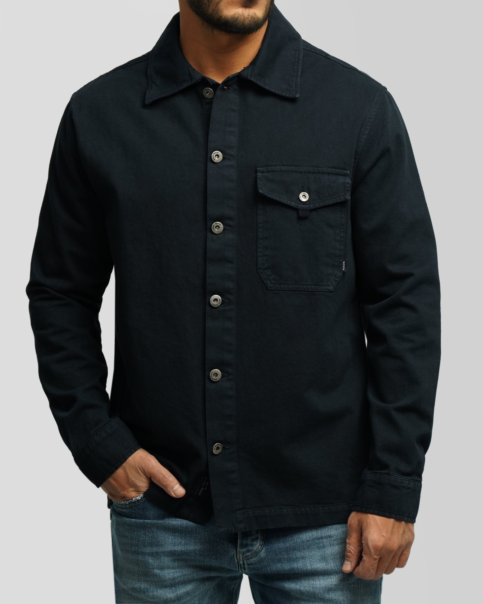 پیراهن کتان مردانه سرمه ای 24352300