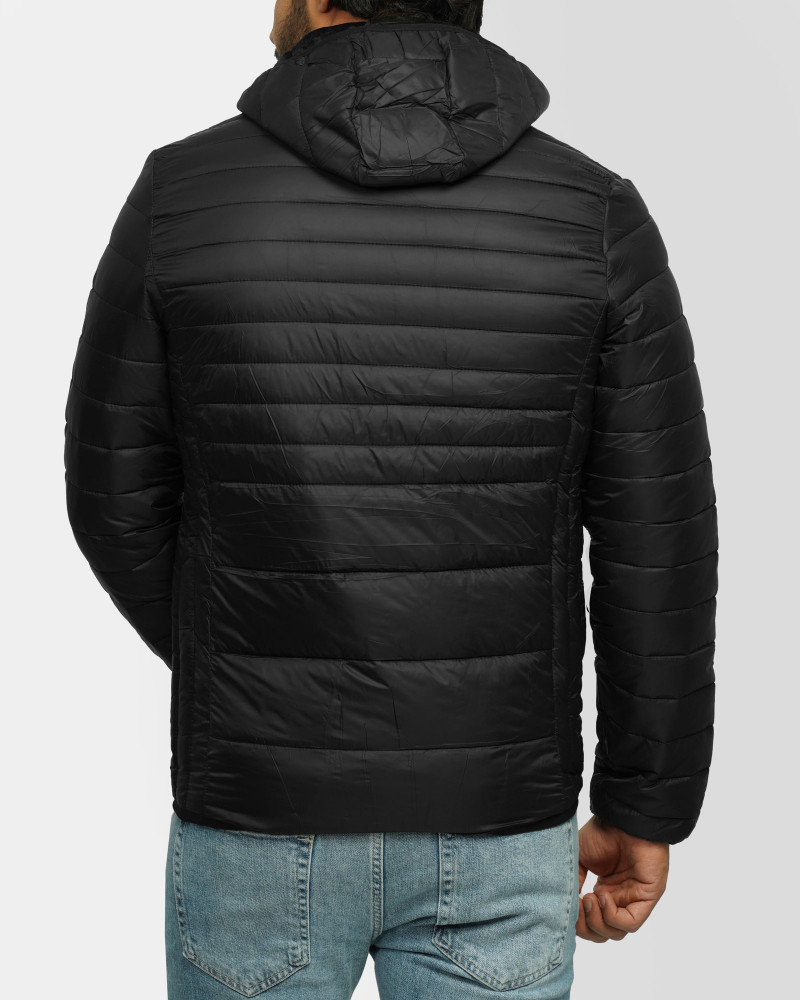 کاپشن مردانه کلاه دار مشکی 24316383