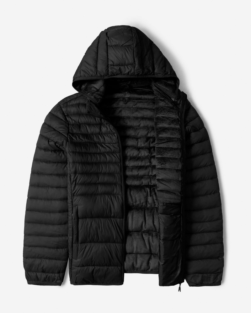 کاپشن مردانه کلاه دار مشکی 24316383