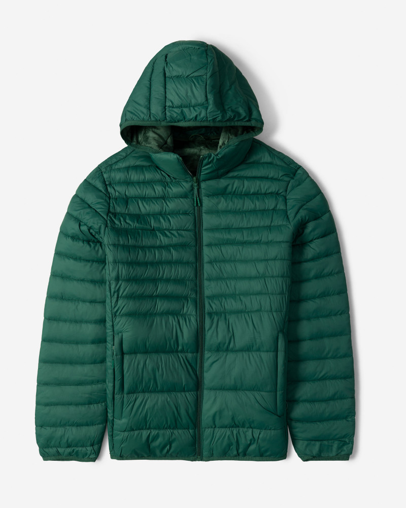 کاپشن مردانه کلاه دار سبز 24316383