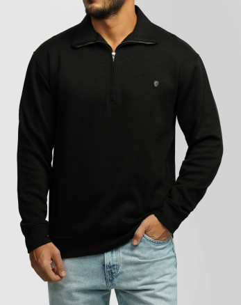 پلیور سلانیک نیم زیپ مردانه مشکی 24341128