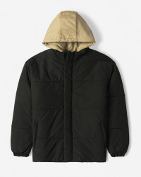 خرید و قیمت کاپشن مردانه کلاه دار مشکی 24216368