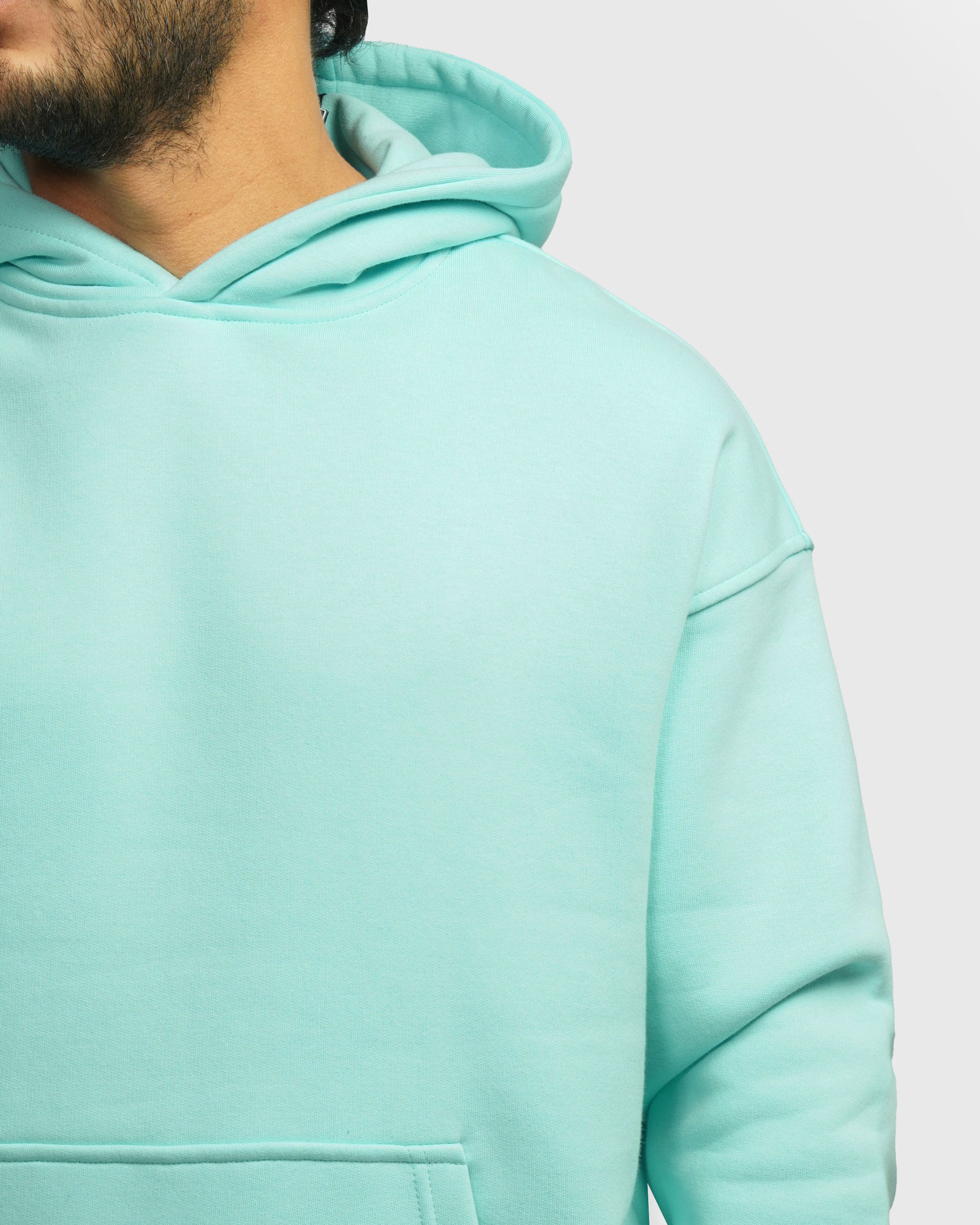 هودی کلاه دار ساده آبی فیروزه ای 24371245