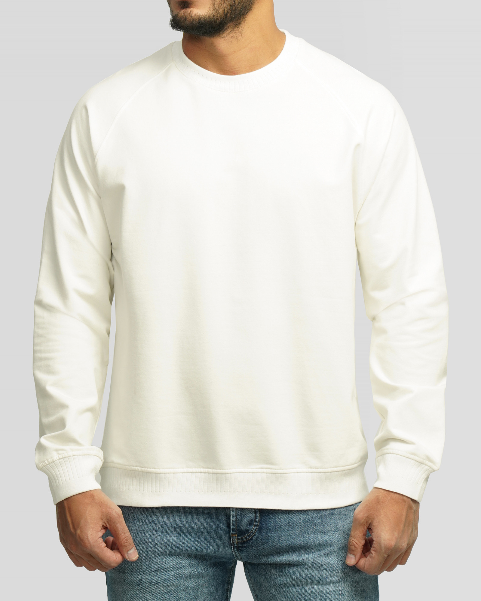 خرید و قیمت تیشرت آستین بلند یقه گرد ساده سفید 24328148