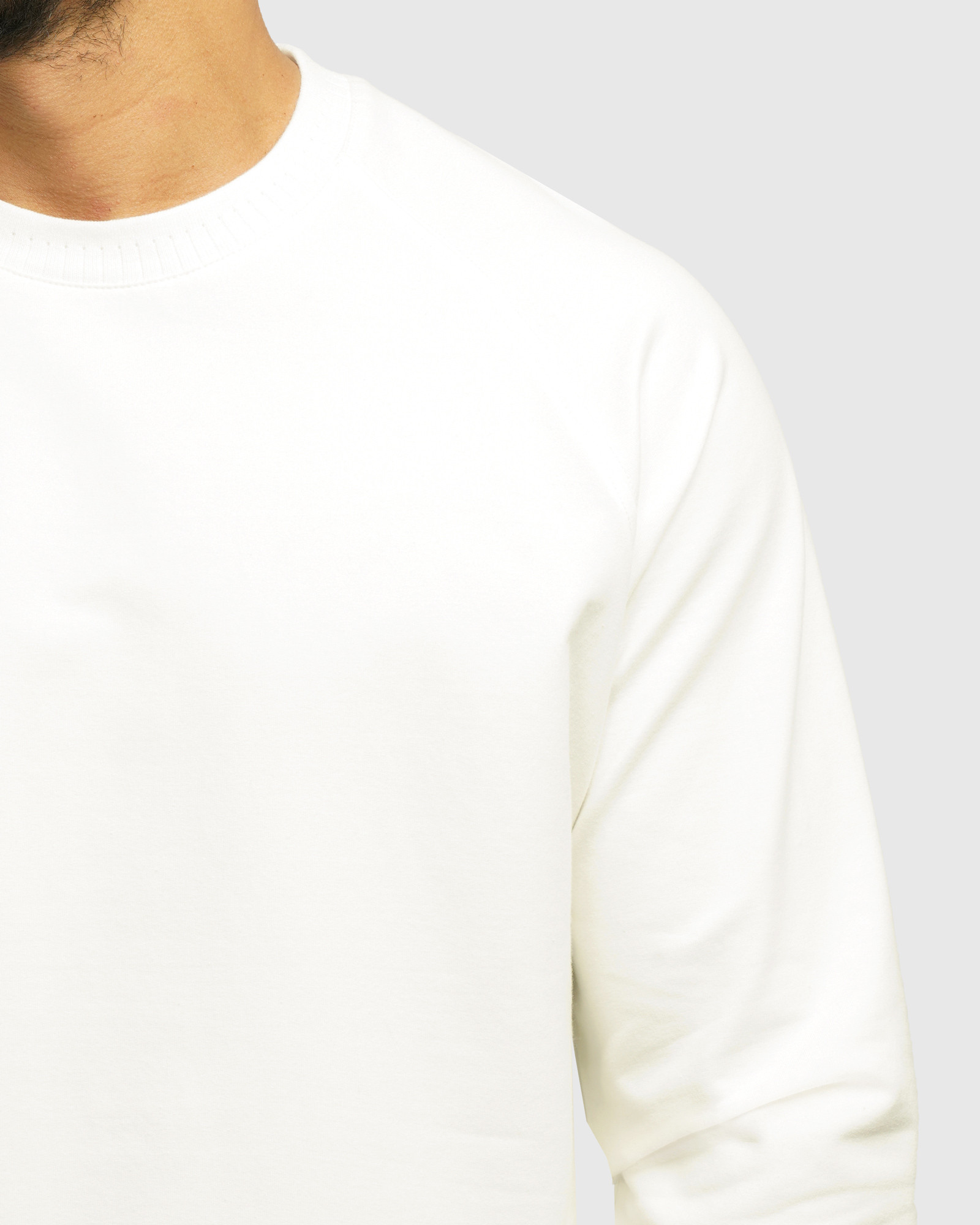 خرید و قیمت تیشرت آستین بلند یقه گرد ساده سفید 24328148