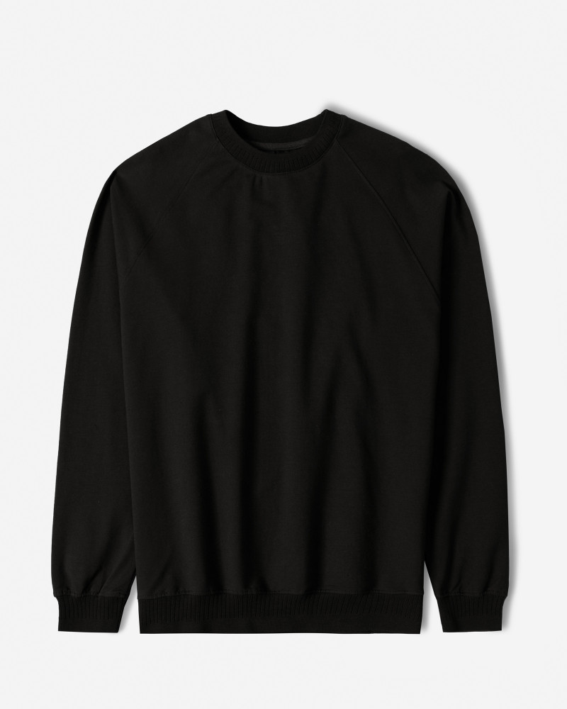 خرید و قیمت تیشرت آستین بلند یقه گرد ساده مشکی 24328148