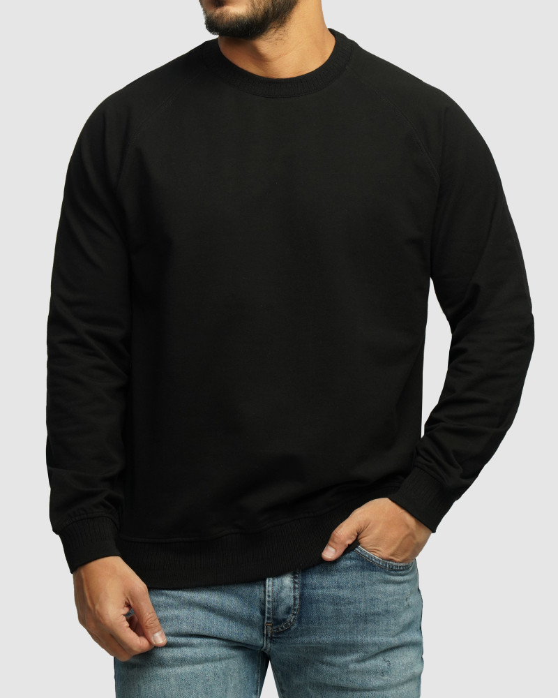 خرید و قیمت تیشرت آستین بلند یقه گرد ساده مشکی 24328148