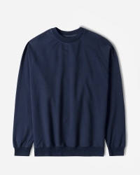 خرید و قیمت تیشرت آستین بلند یقه گرد ساده سرمه ای 24328148