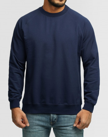 خرید و قیمت تیشرت آستین بلند یقه گرد ساده سرمه ای 24328148