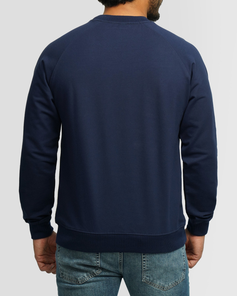 خرید و قیمت تیشرت آستین بلند یقه گرد ساده سرمه ای 24328148