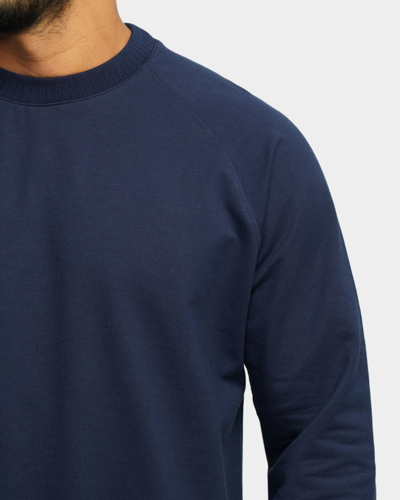 خرید و قیمت تیشرت آستین بلند یقه گرد ساده سرمه ای 24328148