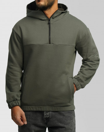 هودی نیم زیپ کلاه دار سبز 24271233