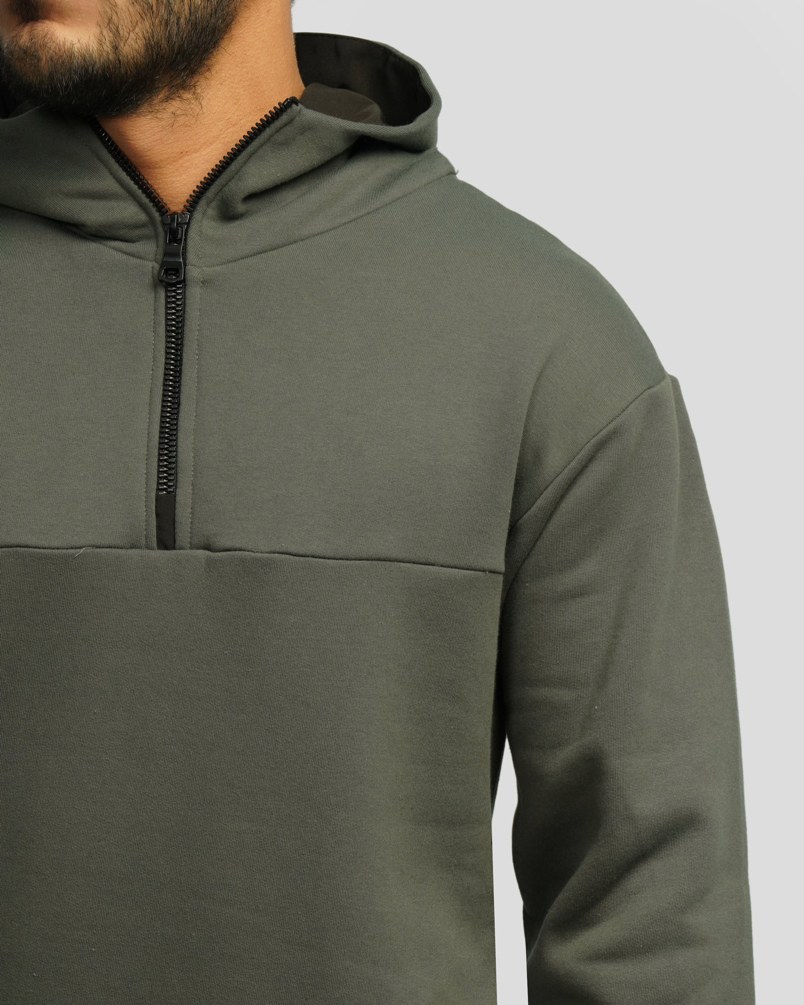 هودی نیم زیپ کلاه دار سبز 24271233