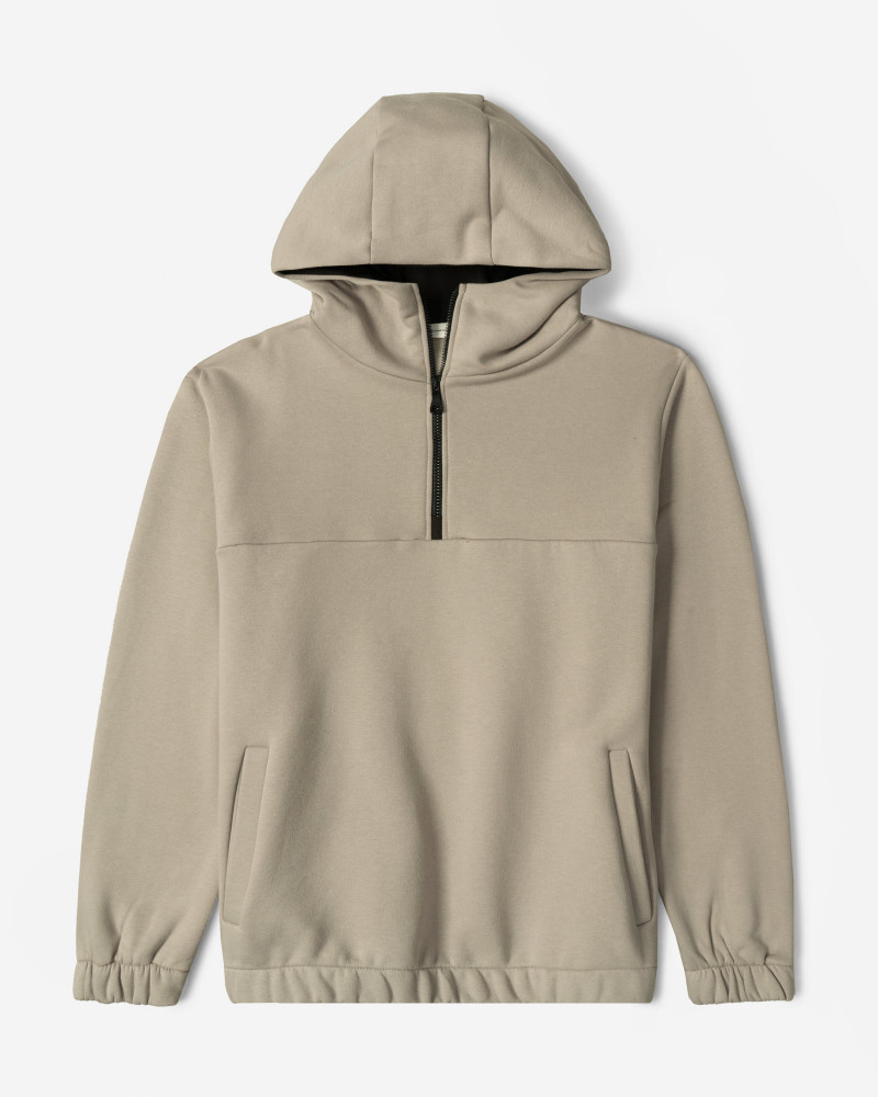  هودی نیم زیپ کلاه دار کرم 24271233 