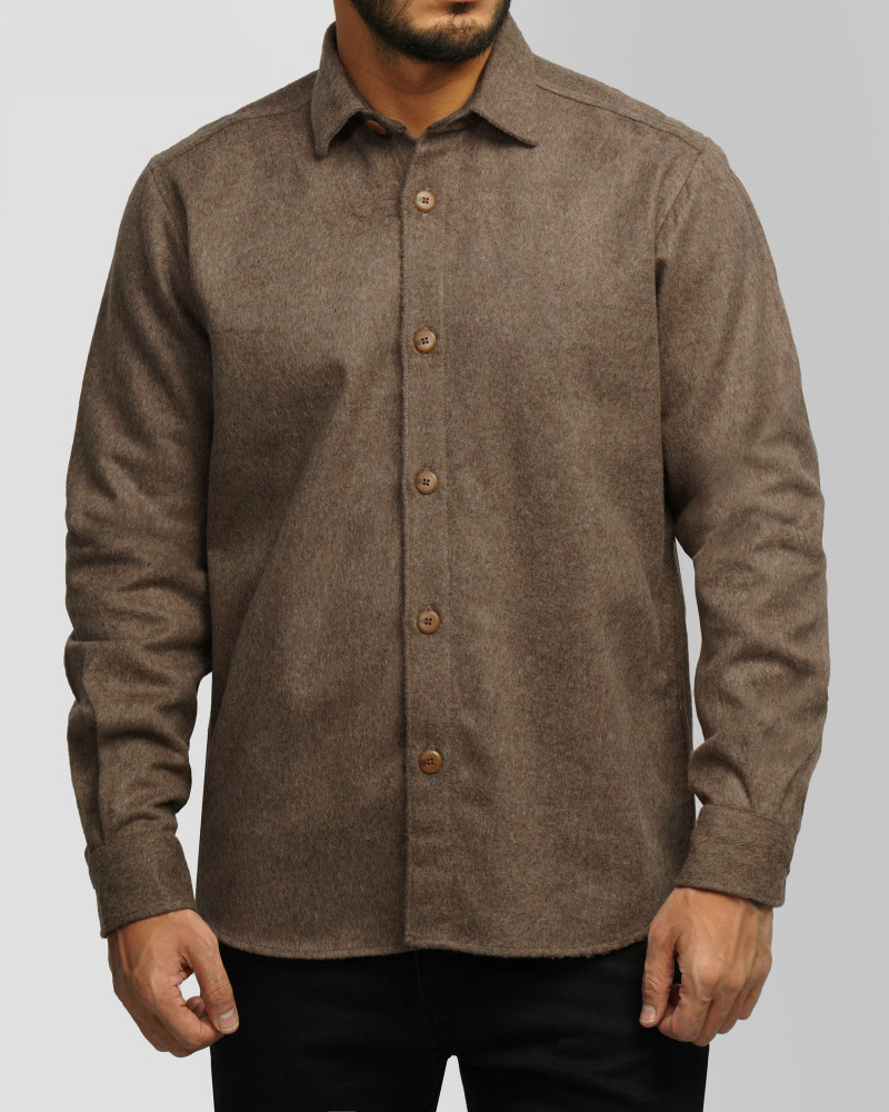 پیراهن ضخیم مردانه قهوه ای 24352302