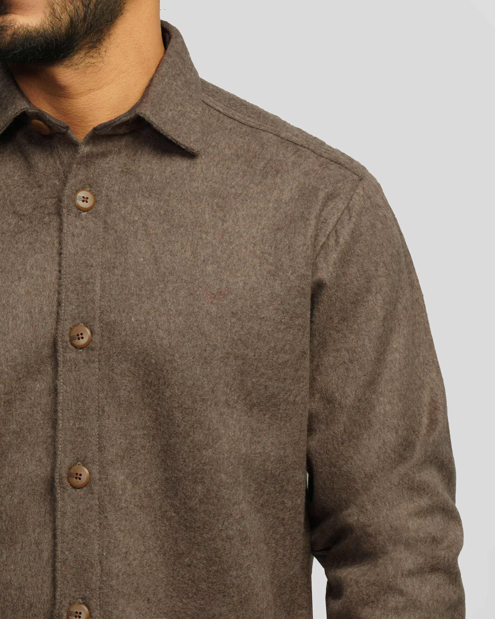پیراهن ضخیم مردانه قهوه ای 24352302