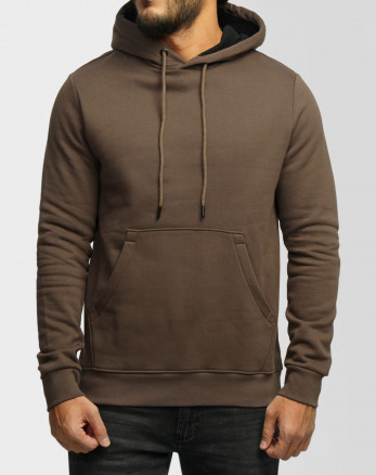 هودی کلاه دار ساده قهوه ای 24371253