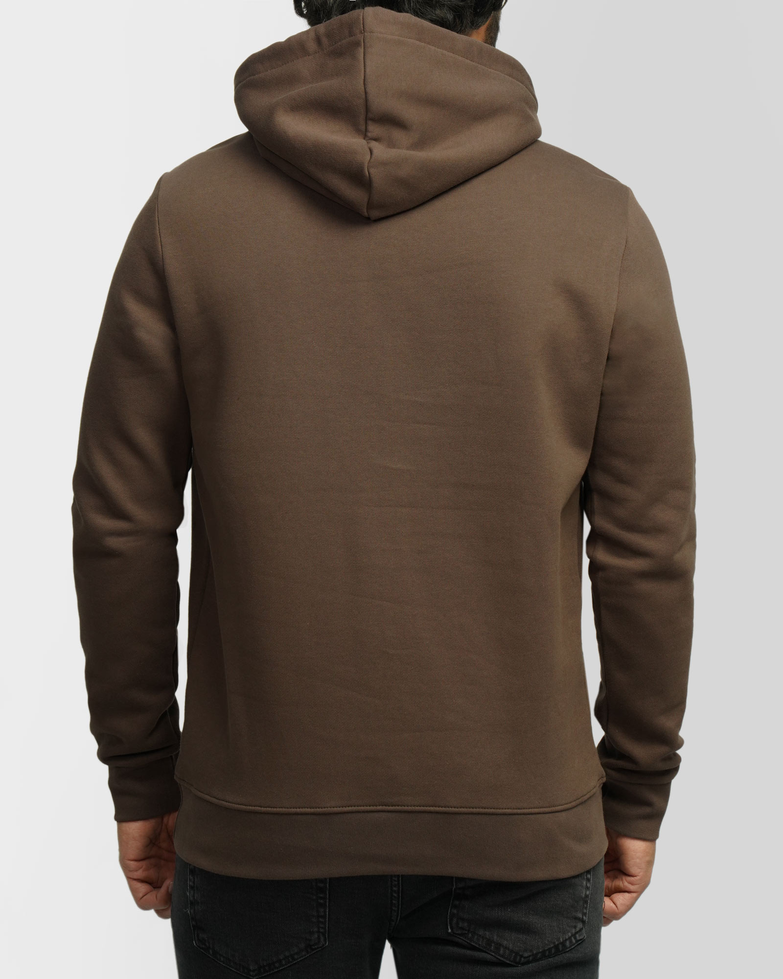 هودی کلاه دار ساده قهوه ای 24371253