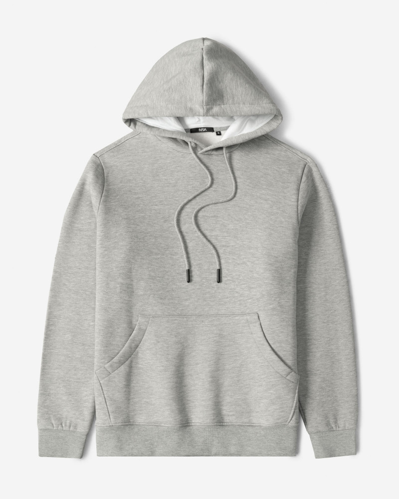 هودی کلاه دار ساده طوسی 24371253