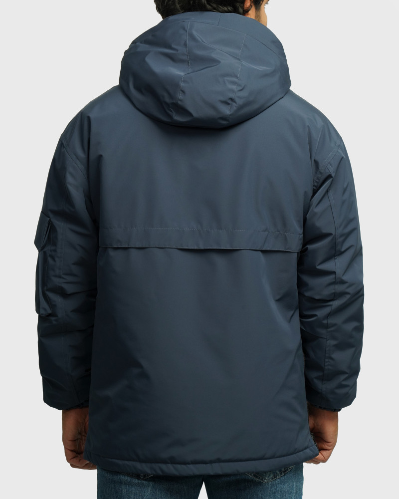 خرید و قیمت کاپشن مردانه کلاه دار آبی 24216367