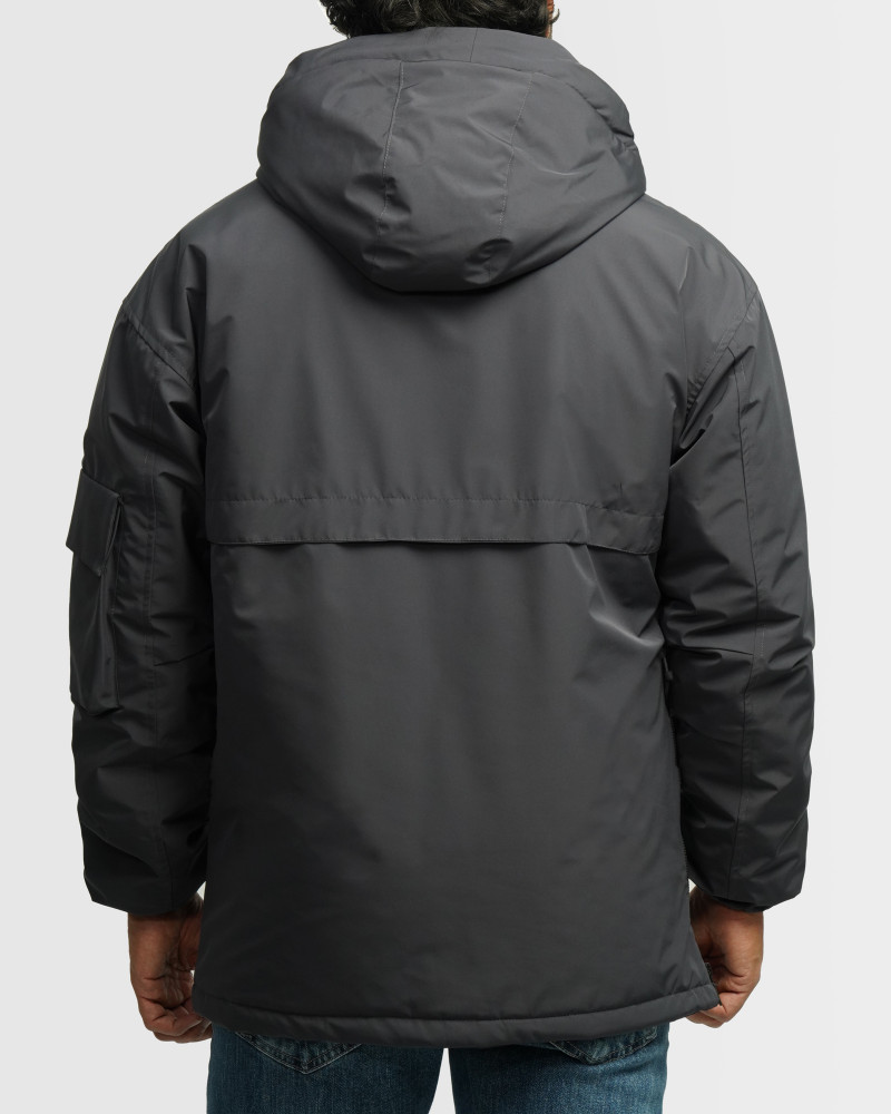 خرید و قیمت کاپشن مردانه کلاه دار خاکستری 24216367