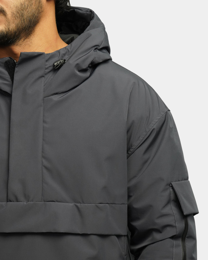 خرید و قیمت کاپشن مردانه کلاه دار خاکستری 24216367