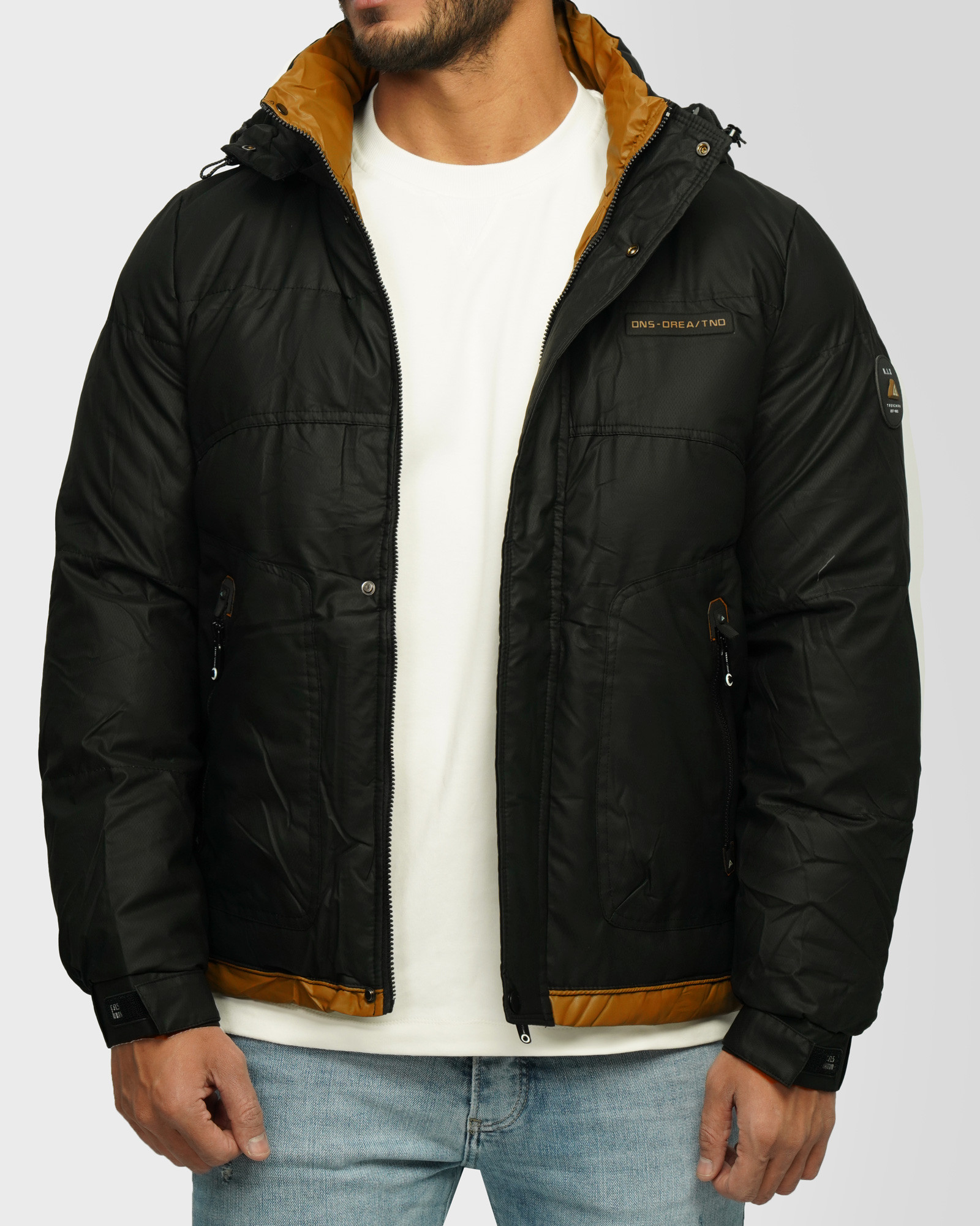 خرید و قیمت کاپشن مردانه کلاه دار مشکی 24316376