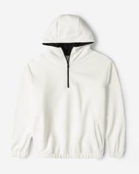 خرید و قیمت هودی نیم زیپ کلاه دار سفید 24271233