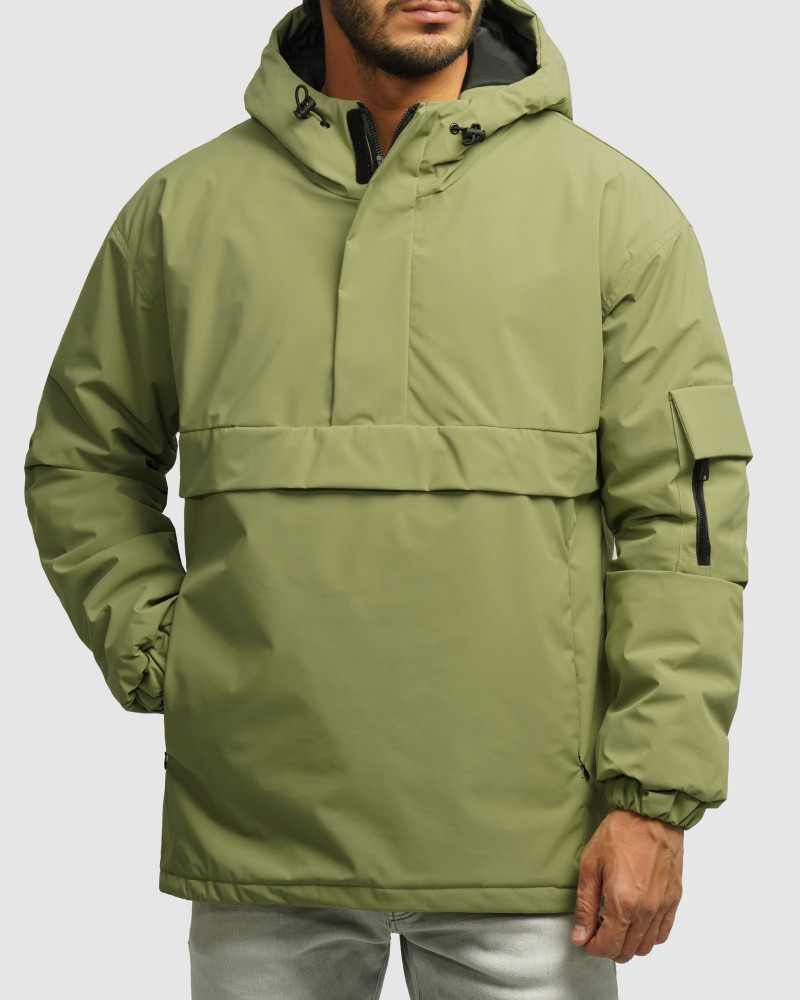 خرید و قیمت کاپشن مردانه کلاه دار سبز 24216367