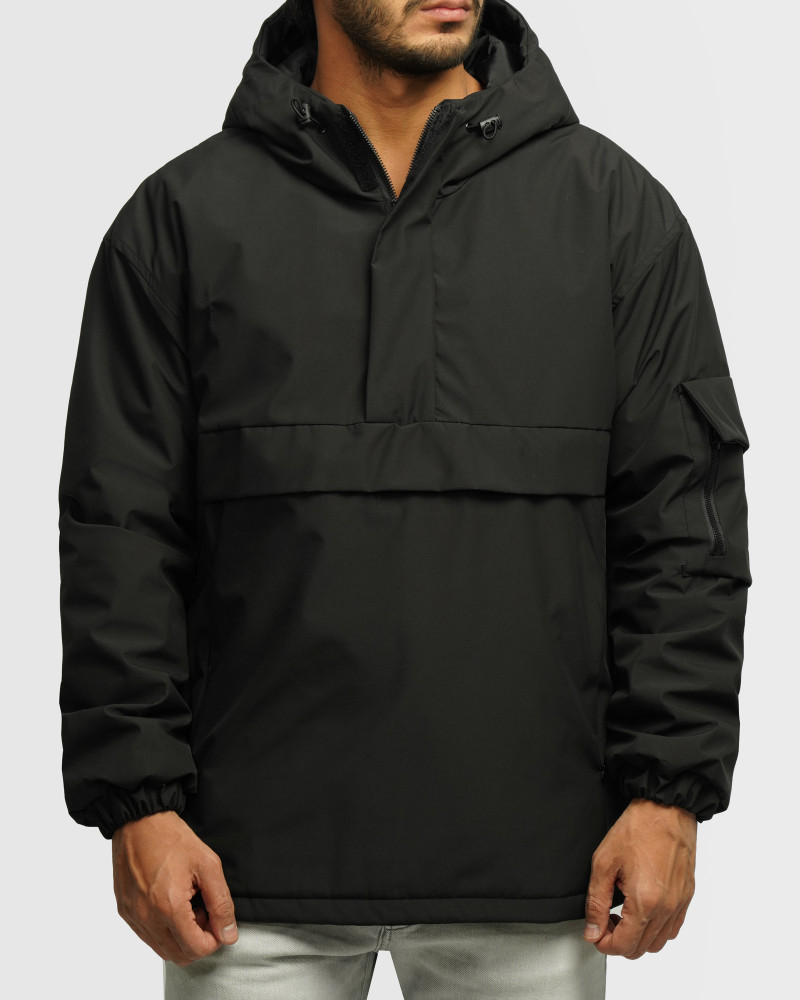 خرید و قیمت کاپشن مردانه کلاه دار مشکی 24216367