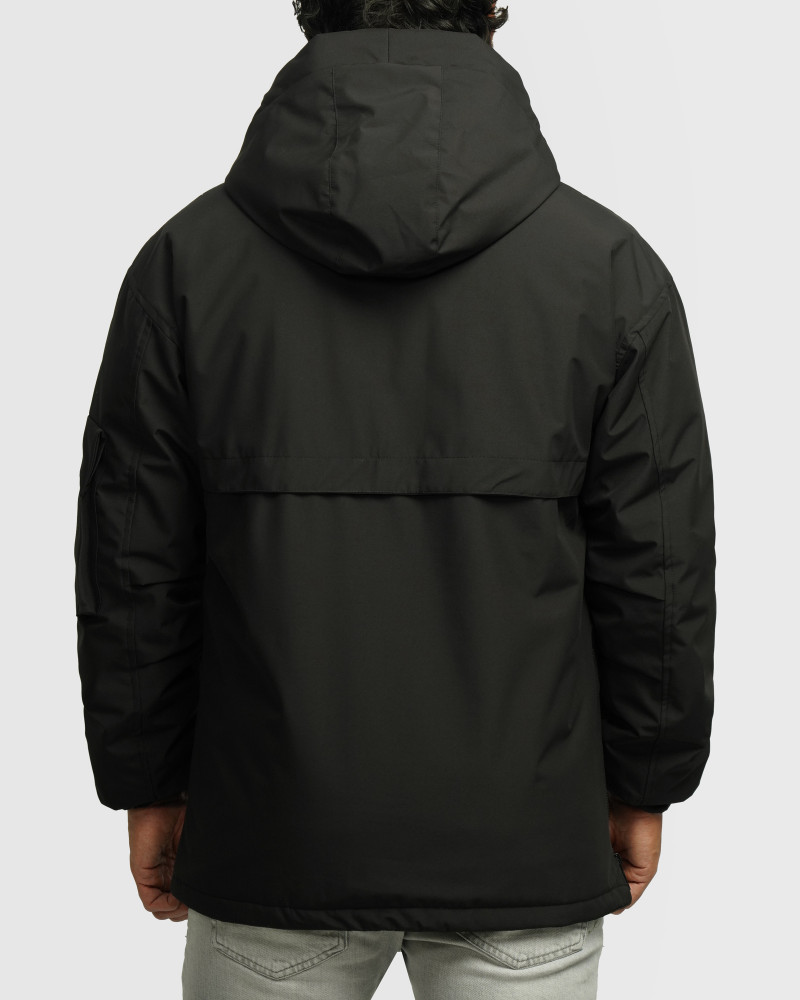 خرید و قیمت کاپشن مردانه کلاه دار مشکی 24216367