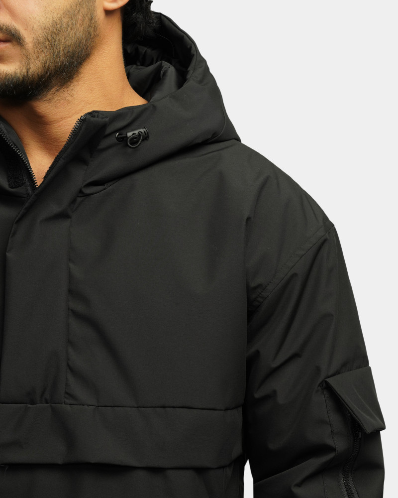 خرید و قیمت کاپشن مردانه کلاه دار مشکی 24216367