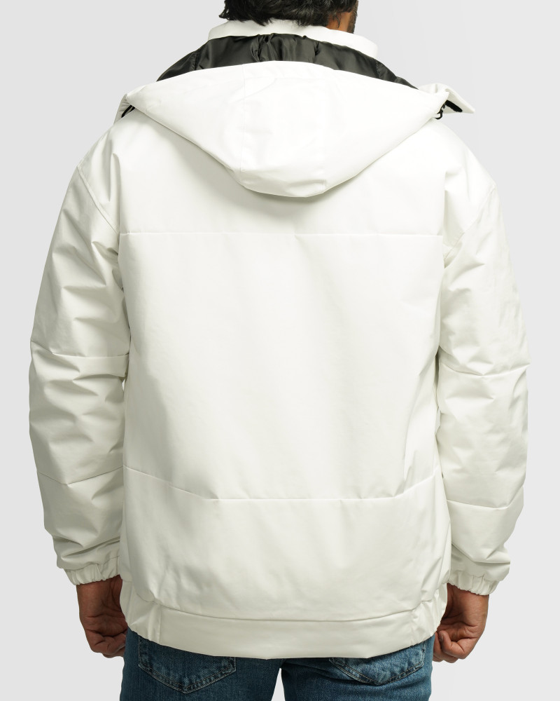 خرید و قیمت کاپشن مردانه کلاه دار سفید 24216369