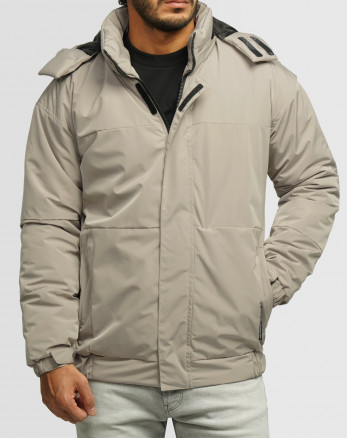 خرید و قیمت کاپشن مردانه کلاه دار طوسی روشن 24216369