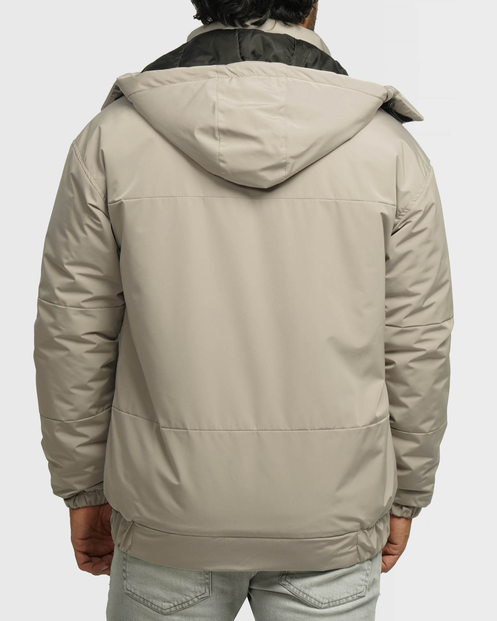 خرید و قیمت کاپشن مردانه کلاه دار طوسی روشن 24216369