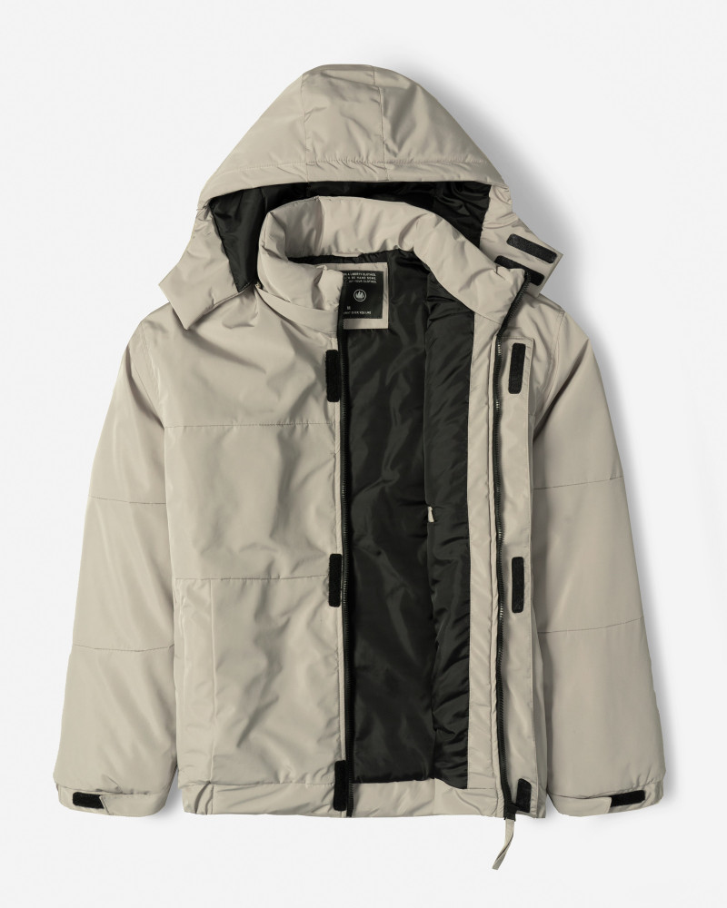 خرید و قیمت کاپشن مردانه کلاه دار طوسی روشن 24216369