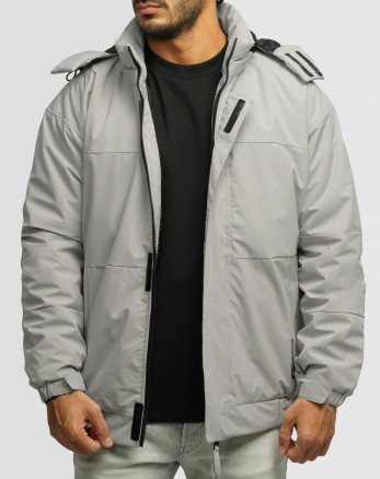 خرید و قیمت کاپشن مردانه کلاه دار طوسی 24216369